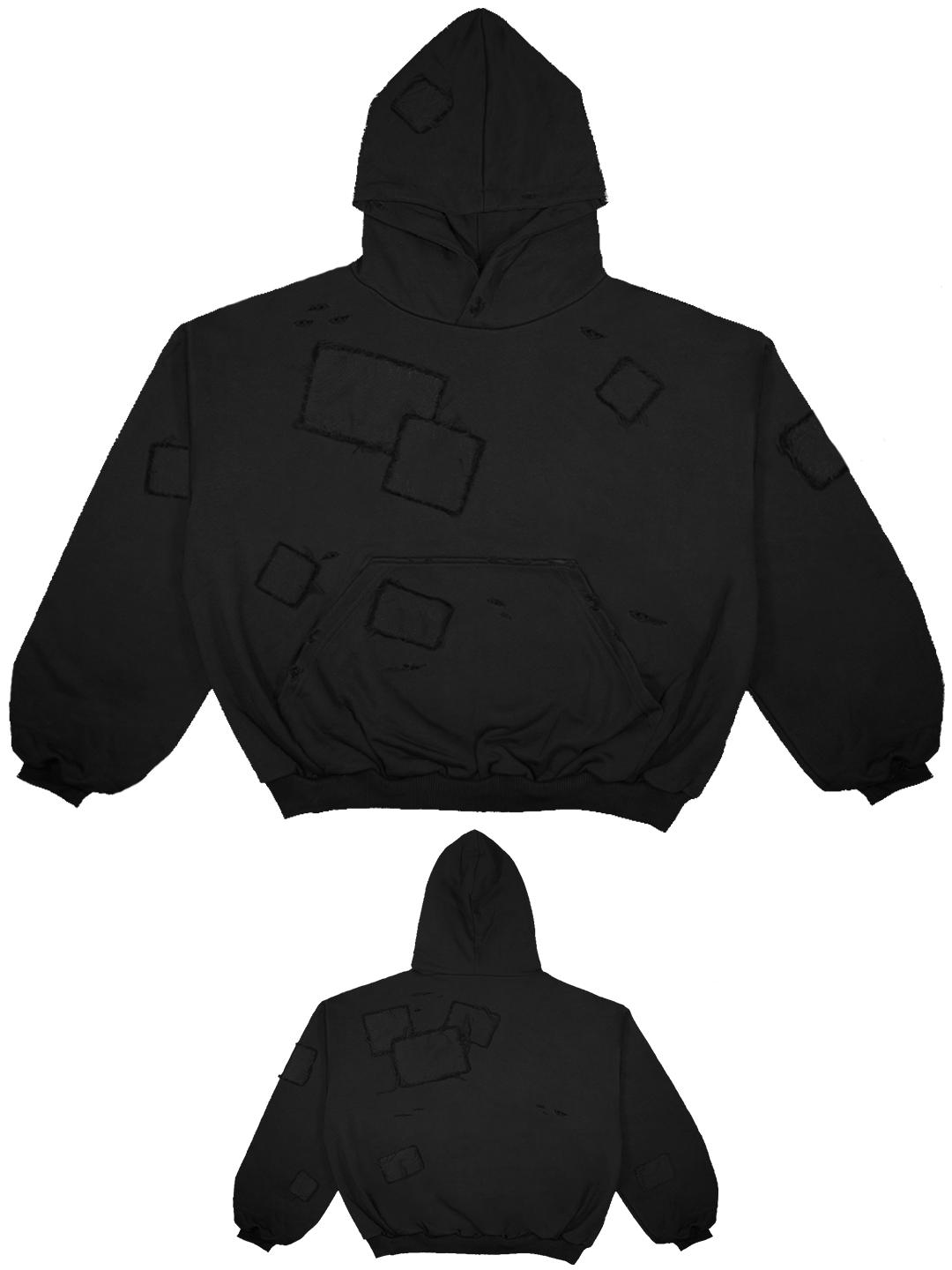 "patched" hoodie